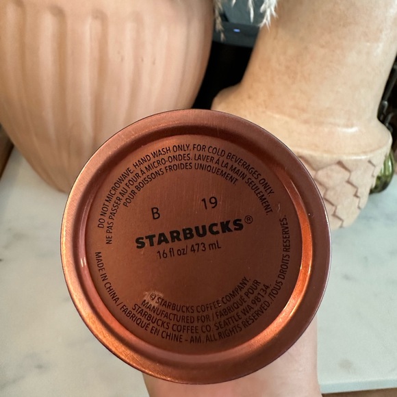 Starbucks Stainless Steel Cold Cup Tumbler Rose Gold Pink Mercury 16 fl oz - Picture 3 of 3
